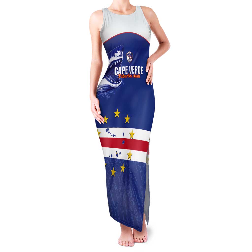 Cape Verde Football Custom Tank Maxi Dress Come On Tubaroes Azuis Shark - Wonder Print Shop