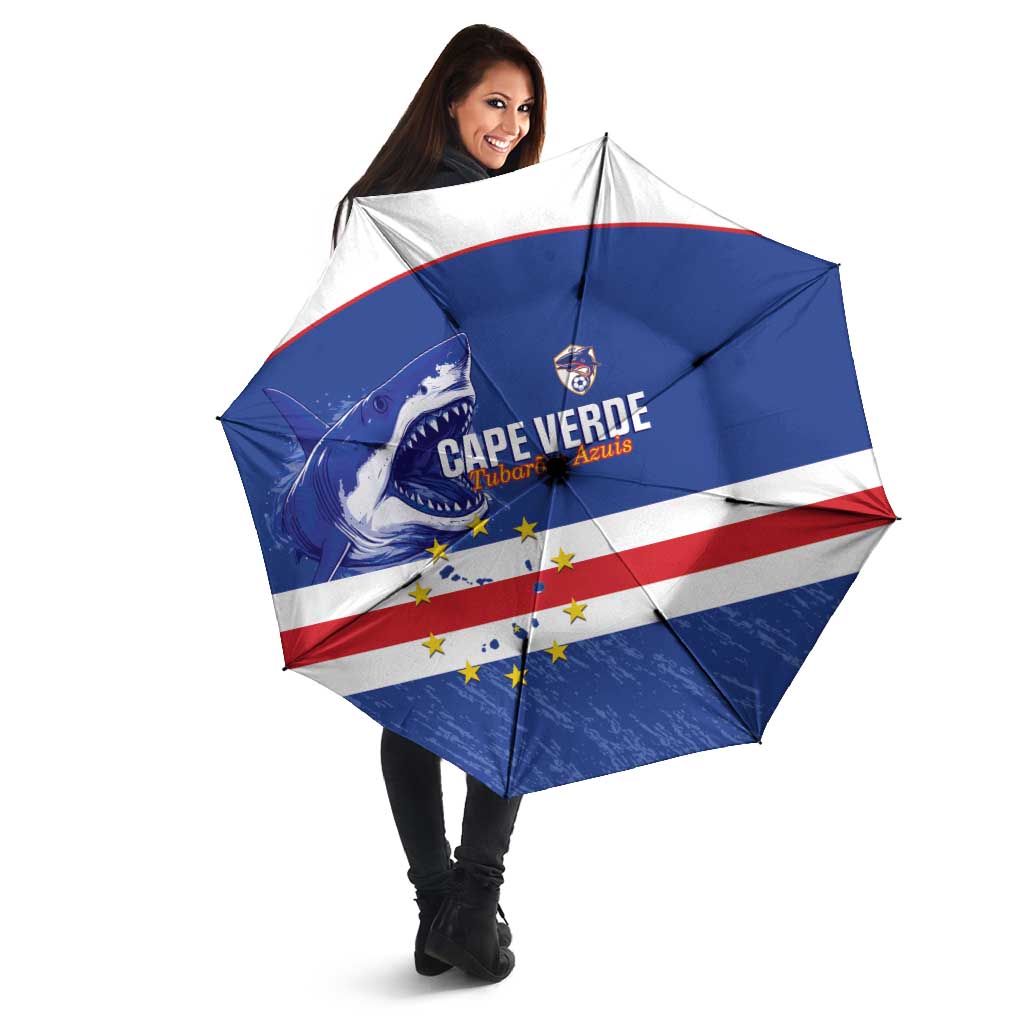 Cape Verde Football Umbrella Come On Tubaroes Azuis Shark - Wonder Print Shop