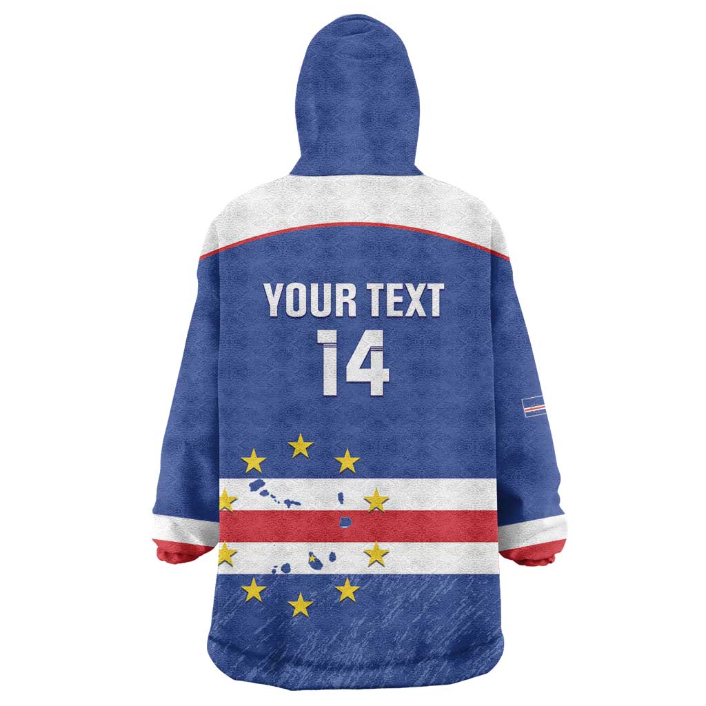 Cape Verde Football Custom Wearable Blanket Hoodie Come On Tubaroes Azuis Shark - Wonder Print Shop
