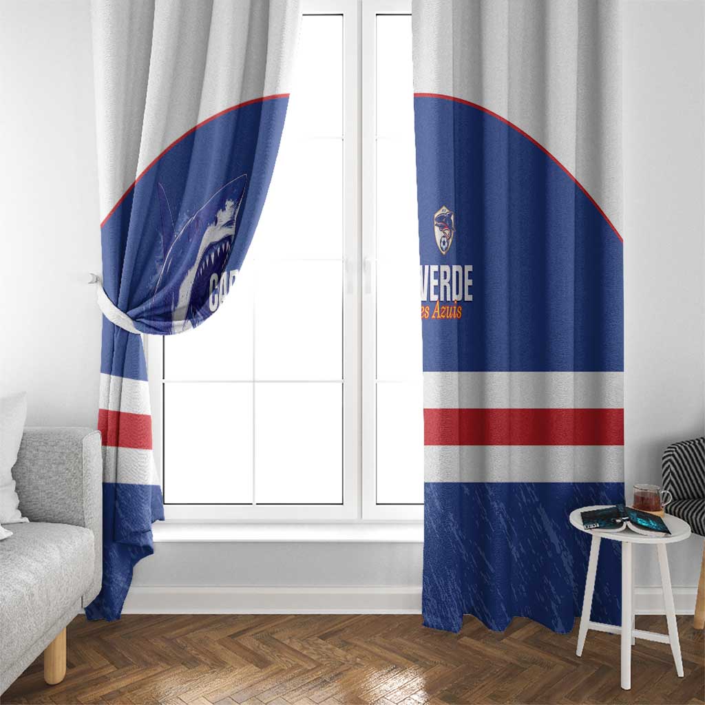 Cape Verde Football Window Curtain Come On Tubaroes Azuis Shark - Wonder Print Shop