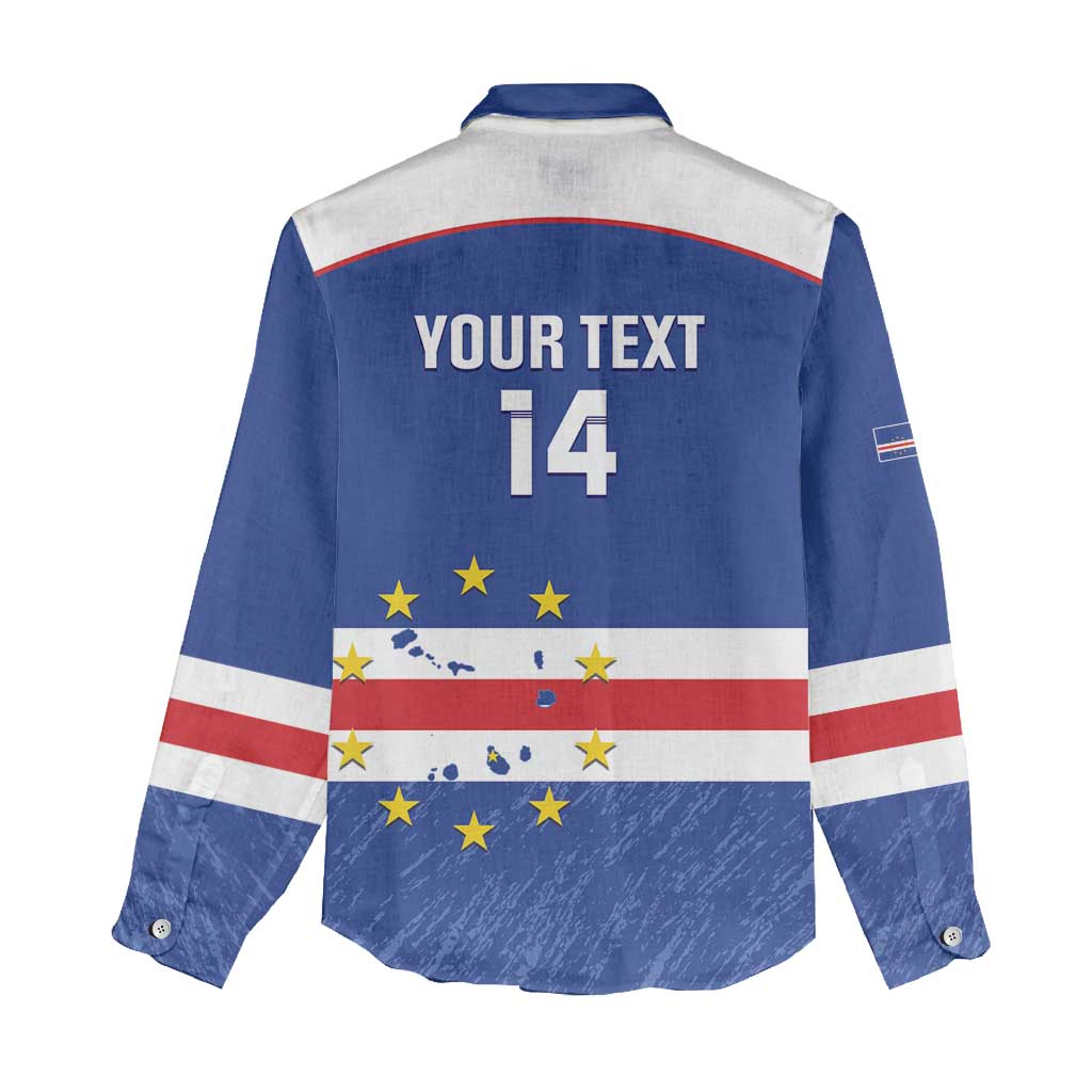 Cape Verde Football Custom Women Casual Shirt Come On Tubaroes Azuis Shark - Wonder Print Shop