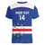 Cape Verde Football Custom Women V-Neck T-Shirt Come On Tubaroes Azuis Shark - Wonder Print Shop