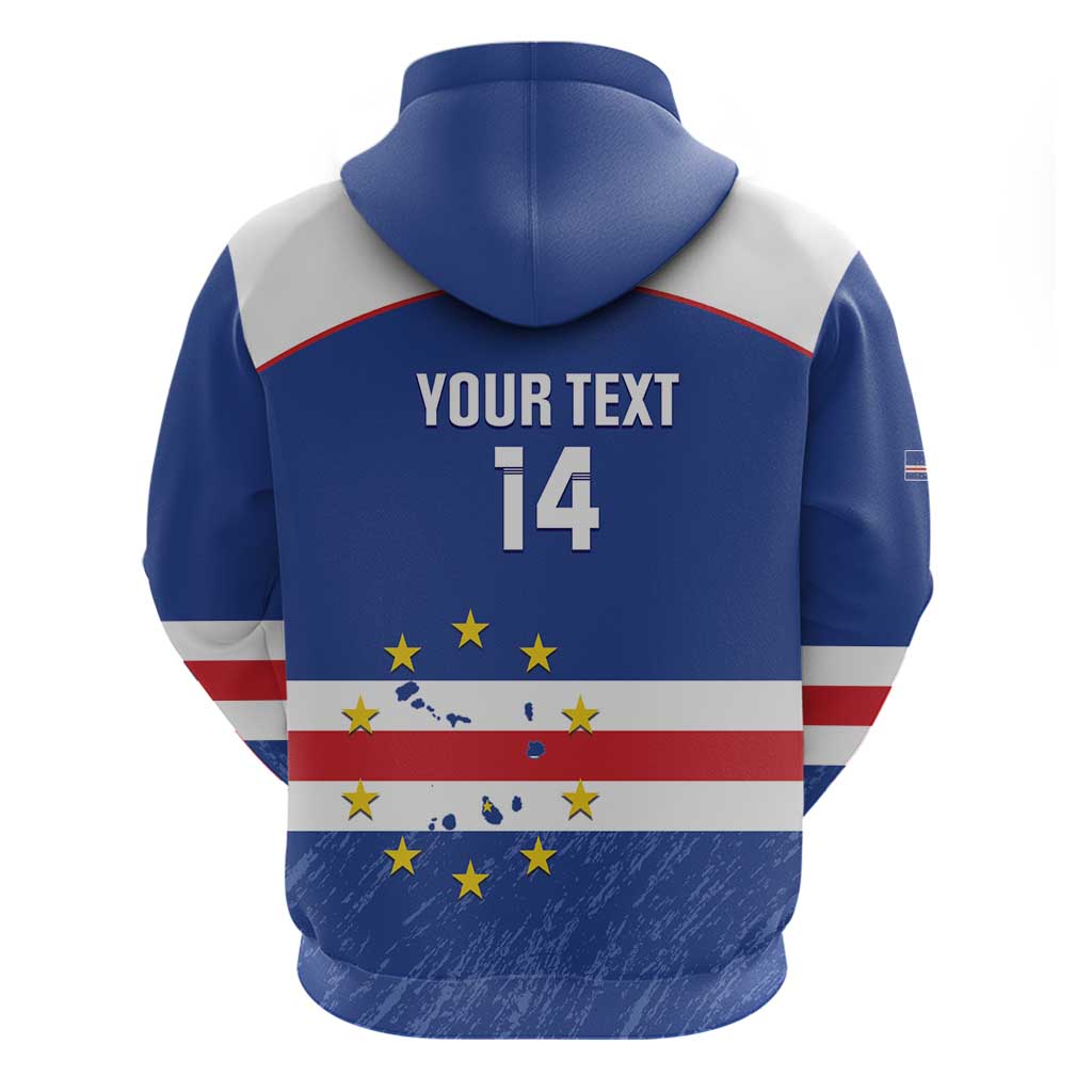 Cape Verde Football Custom Zip Hoodie Come On Tubaroes Azuis Shark - Wonder Print Shop