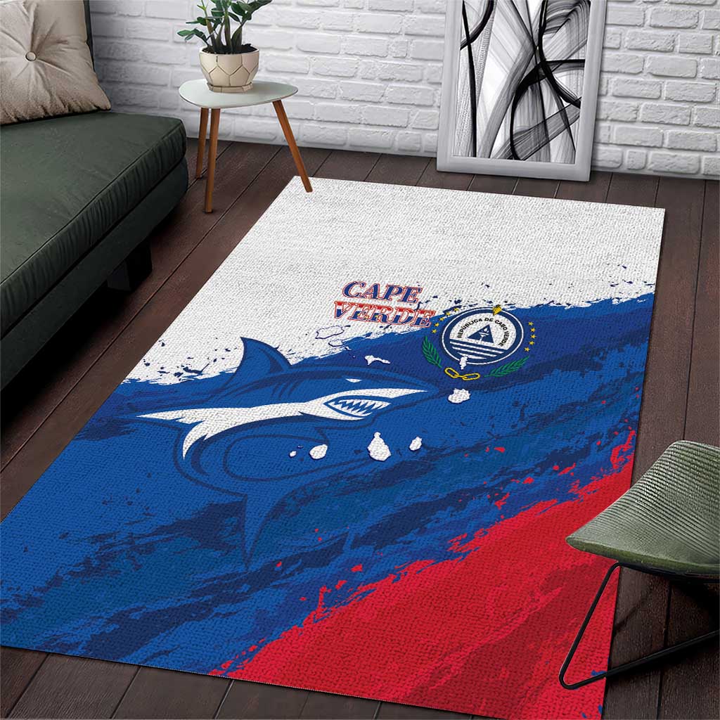 Cape Verde Football Area Rug Tubaroes Azuis Glory World Cup - Wonder Print Shop