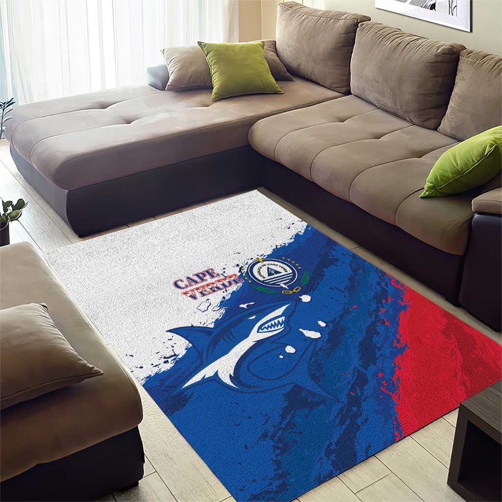 Cape Verde Football Area Rug Tubaroes Azuis Glory World Cup - Wonder Print Shop