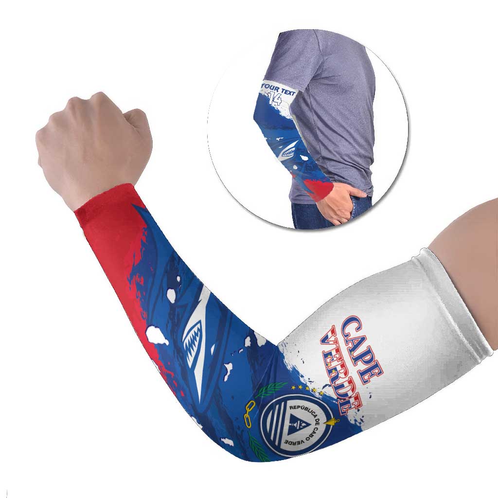 Cape Verde Football Custom Arm Sleeves Tubaroes Azuis Glory World Cup - Wonder Print Shop