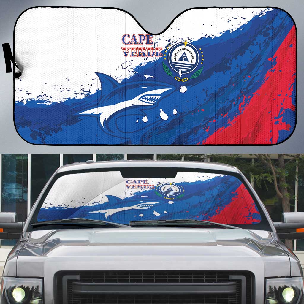 Cape Verde Football Auto Sun Shade Tubaroes Azuis Glory World Cup - Wonder Print Shop