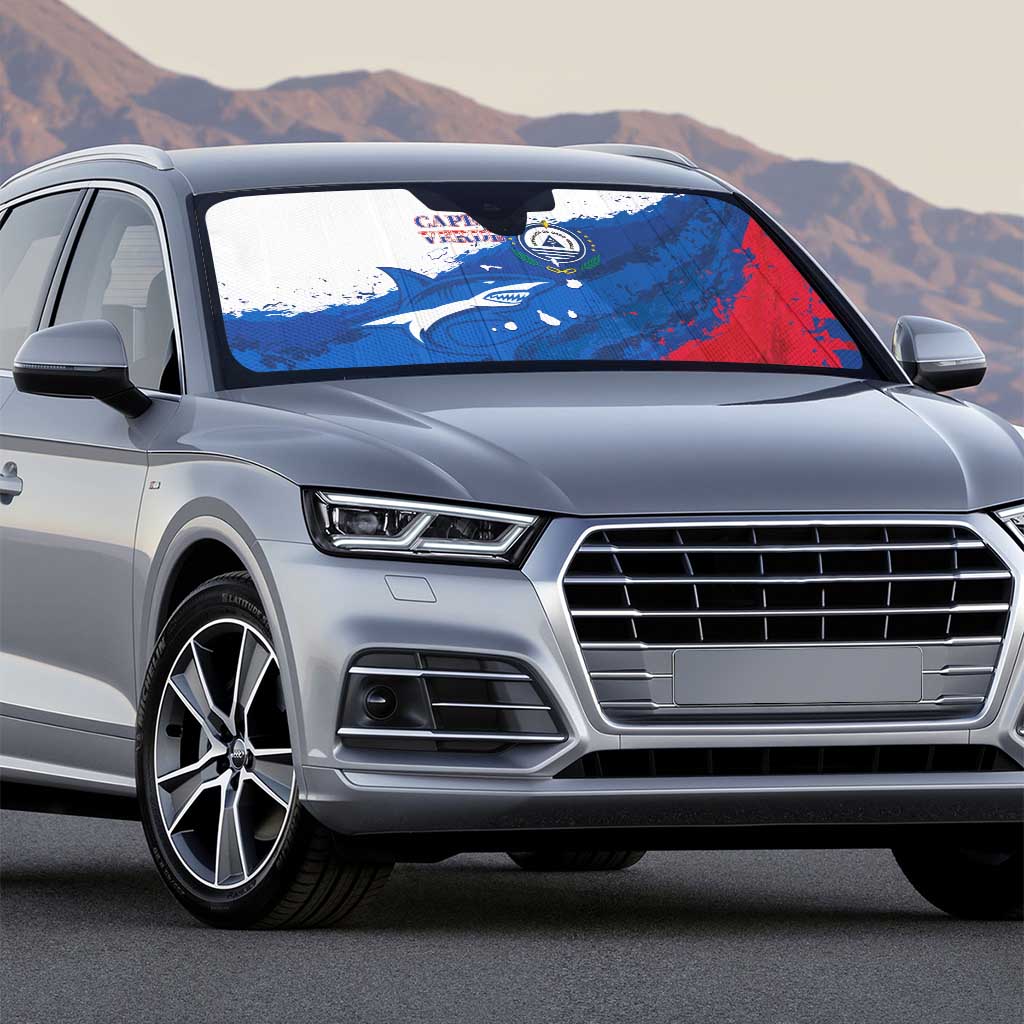 Cape Verde Football Auto Sun Shade Tubaroes Azuis Glory World Cup - Wonder Print Shop