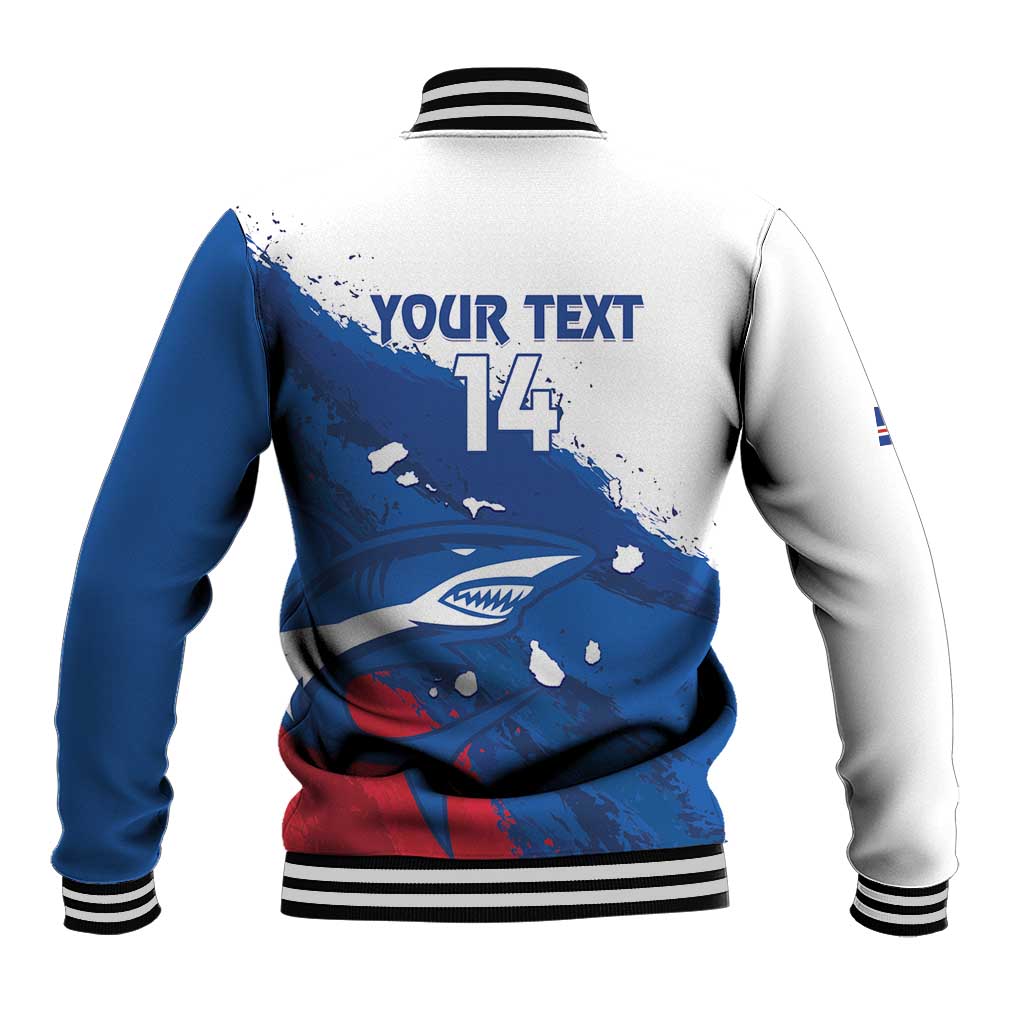 Cape Verde Football Custom Baseball Jacket Tubaroes Azuis Glory World Cup - Wonder Print Shop