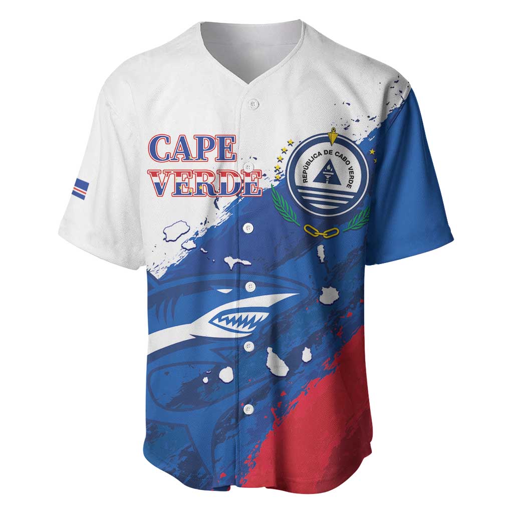 Cape Verde Football Custom Baseball Jersey Tubaroes Azuis Glory World Cup - Wonder Print Shop