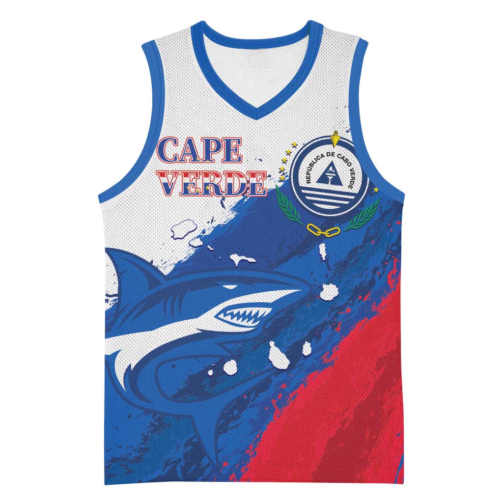 Cape Verde Football Custom Basketball Jersey Tubaroes Azuis Glory World Cup - Wonder Print Shop
