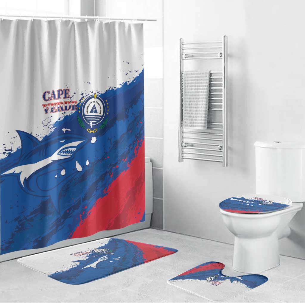Cape Verde Football Bathroom Set Tubaroes Azuis Glory World Cup - Wonder Print Shop