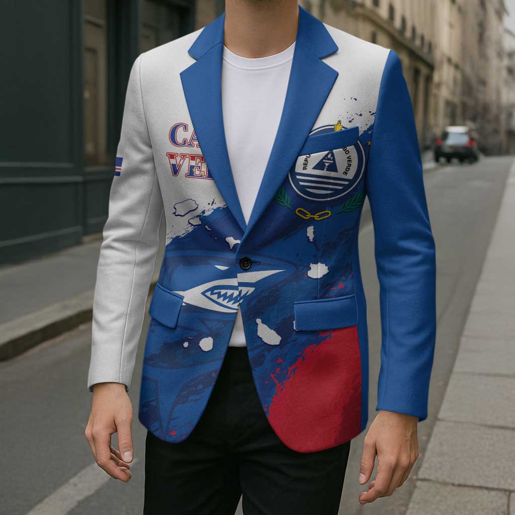 Cape Verde Football Custom Blazer Tubaroes Azuis Glory World Cup - Wonder Print Shop