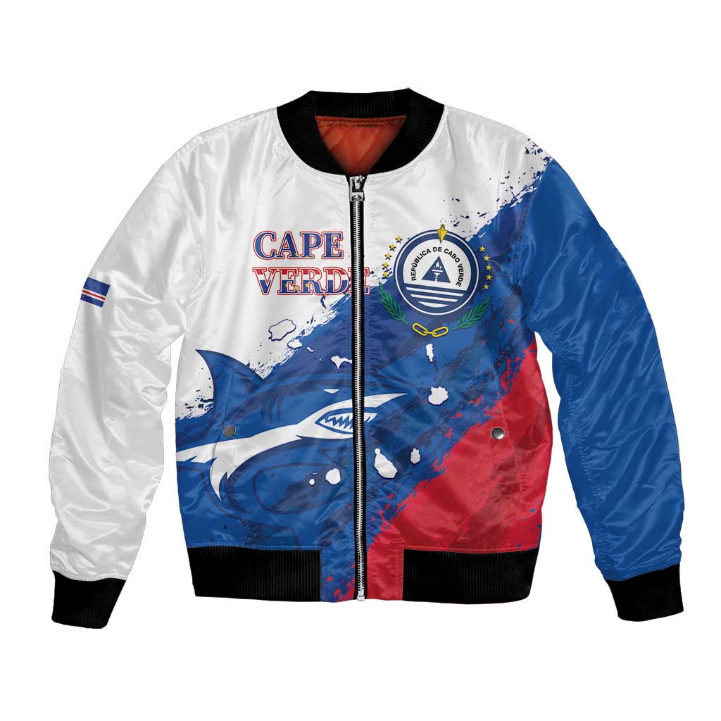Cape Verde Football Custom Bomber Jacket Tubaroes Azuis Glory World Cup - Wonder Print Shop