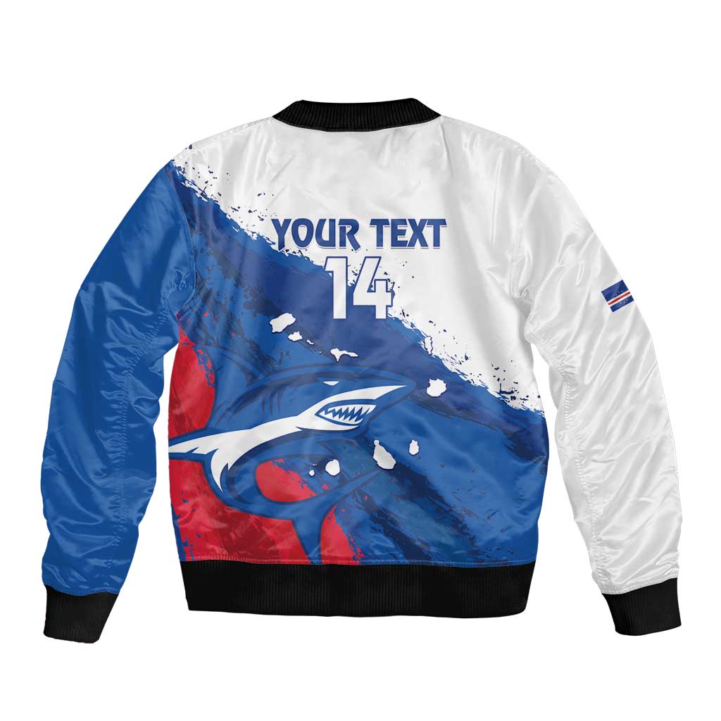 Cape Verde Football Custom Bomber Jacket Tubaroes Azuis Glory World Cup - Wonder Print Shop
