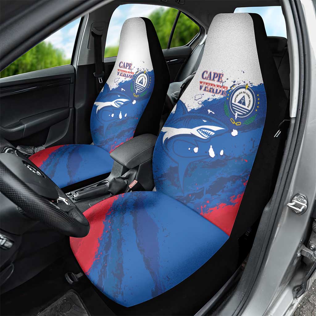 Cape Verde Football Car Seat Cover Tubaroes Azuis Glory World Cup - Wonder Print Shop