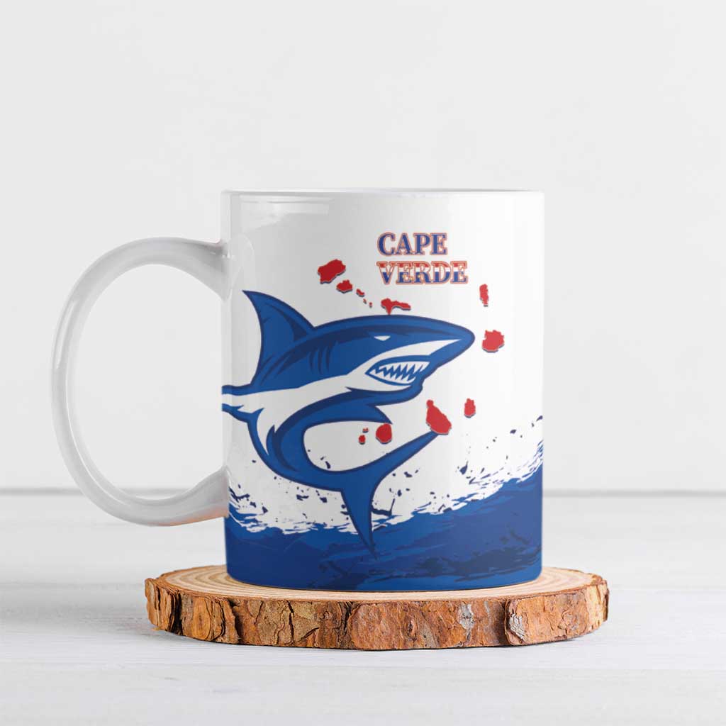 Cape Verde Football Custom Ceramic Mug Tubaroes Azuis Glory World Cup - Wonder Print Shop