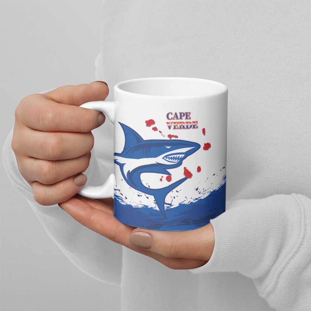 Cape Verde Football Custom Ceramic Mug Tubaroes Azuis Glory World Cup - Wonder Print Shop