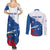Cape Verde Football Custom Couples Matching Summer Maxi Dress and Long Sleeve Button Shirt Tubaroes Azuis Glory World Cup - Wonder Print Shop