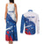 Cape Verde Football Custom Couples Matching Tank Maxi Dress and Long Sleeve Button Shirt Tubaroes Azuis Glory World Cup - Wonder Print Shop