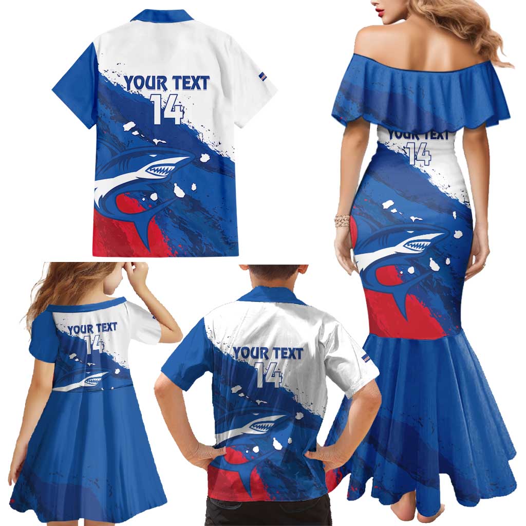 Cape Verde Football Custom Family Matching Mermaid Dress and Hawaiian Shirt Tubaroes Azuis Glory World Cup - Wonder Print Shop
