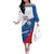 Cape Verde Football Custom Family Matching Off The Shoulder Long Sleeve Dress and Hawaiian Shirt Tubaroes Azuis Glory World Cup - Wonder Print Shop