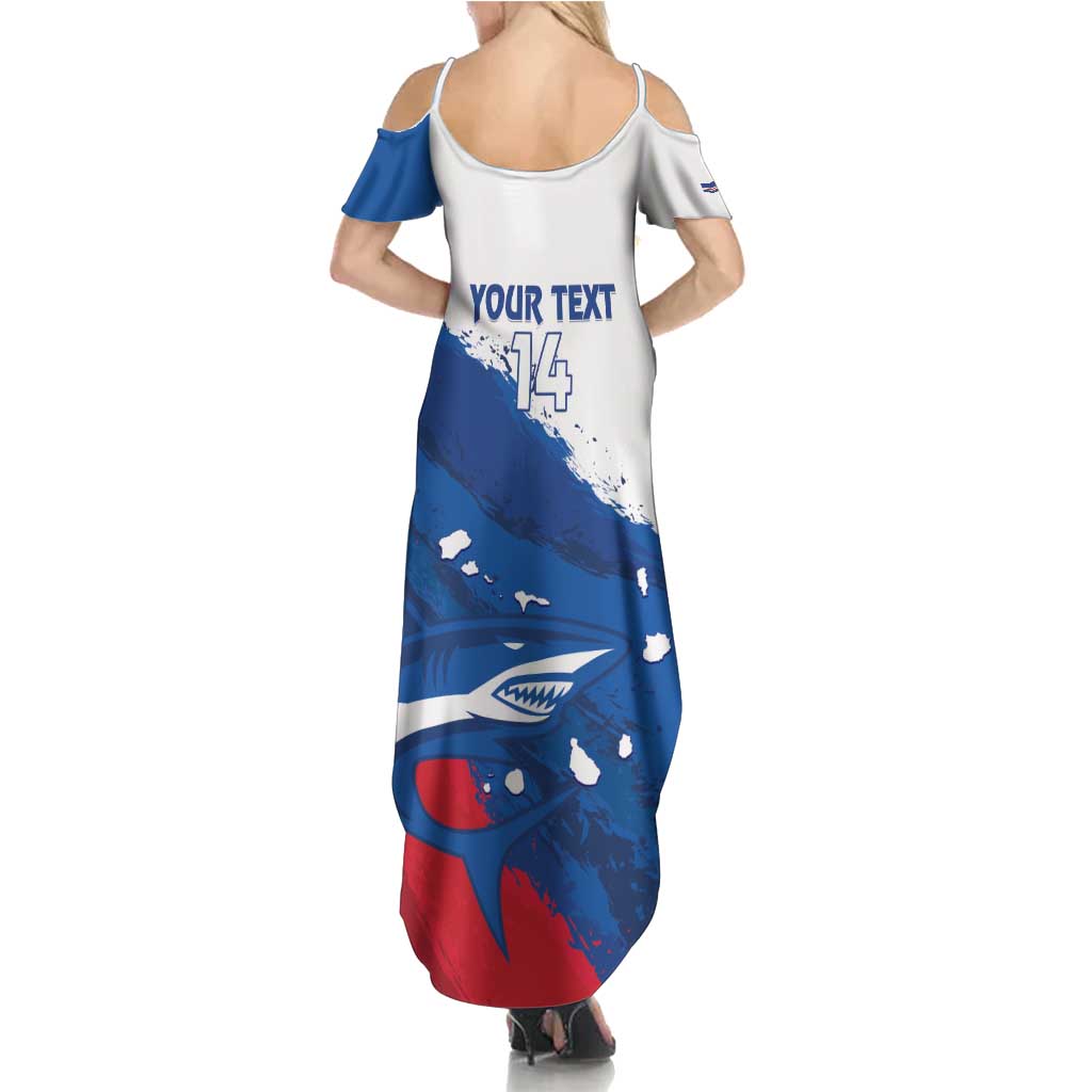 Cape Verde Football Custom Family Matching Summer Maxi Dress and Hawaiian Shirt Tubaroes Azuis Glory World Cup - Wonder Print Shop