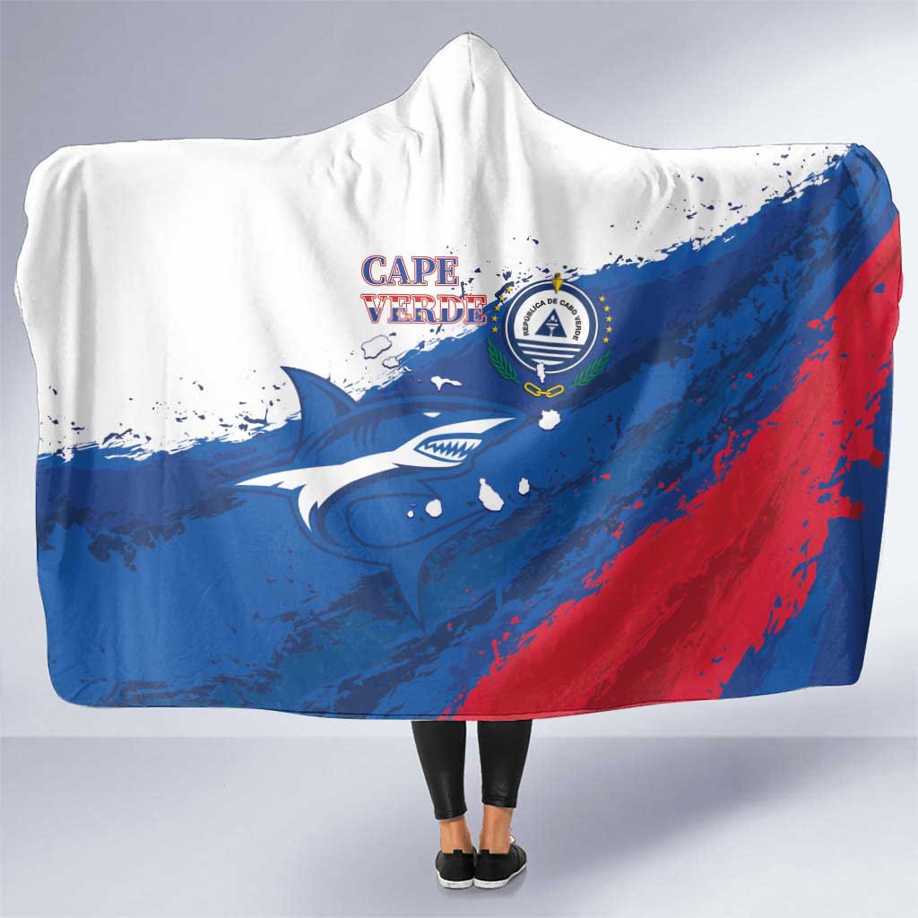 Cape Verde Football Hooded Blanket Tubaroes Azuis Glory World Cup - Wonder Print Shop