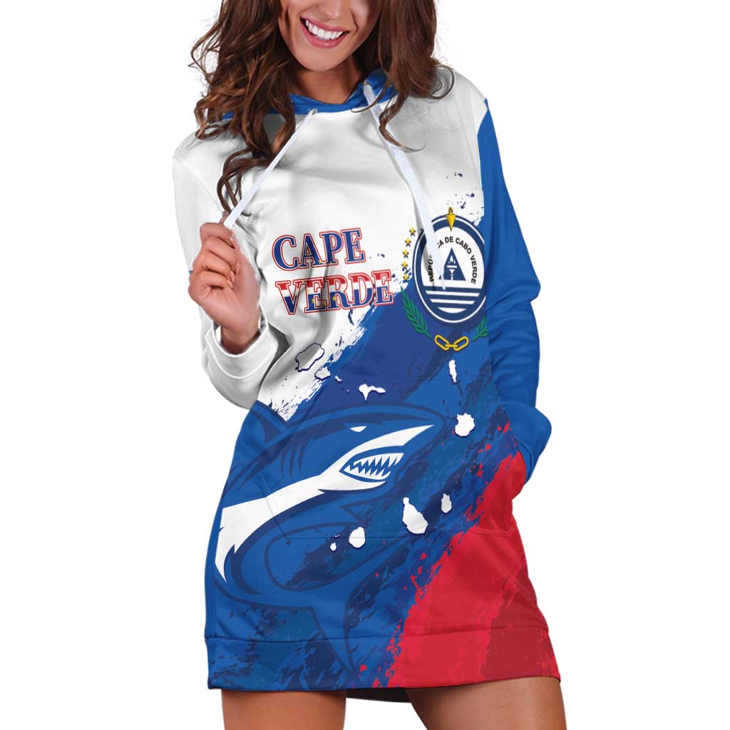 Cape Verde Football Custom Hoodie Dress Tubaroes Azuis Glory World Cup - Wonder Print Shop