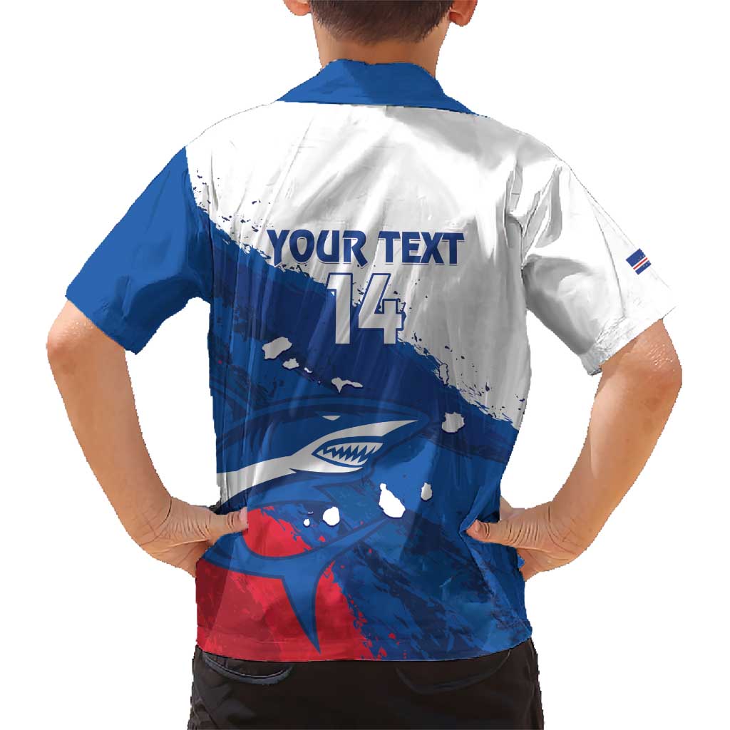 Cape Verde Football Custom Kid Hawaiian Shirt Tubaroes Azuis Glory World Cup - Wonder Print Shop