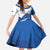 Cape Verde Football Custom Kid Short Sleeve Dress Tubaroes Azuis Glory World Cup - Wonder Print Shop