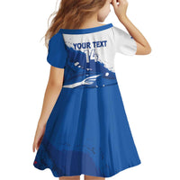 Cape Verde Football Custom Kid Short Sleeve Dress Tubaroes Azuis Glory World Cup - Wonder Print Shop