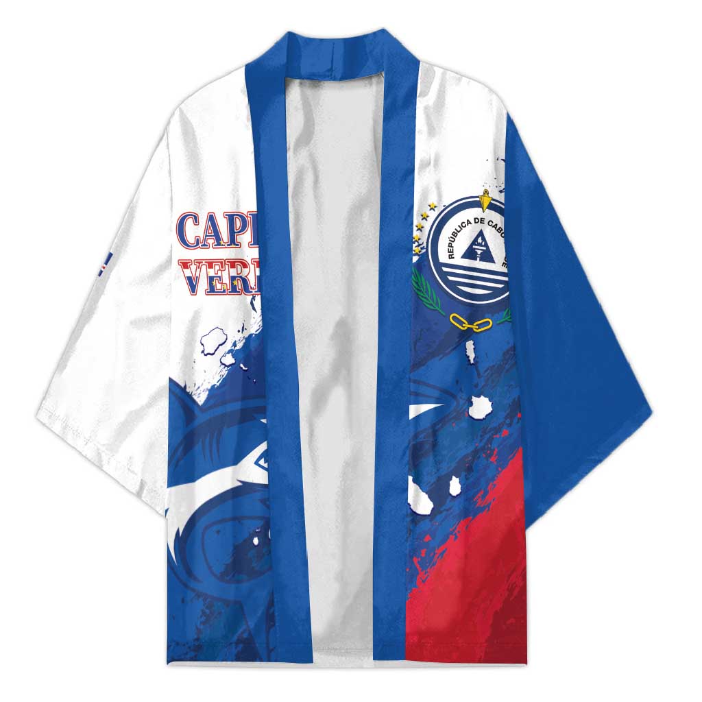 Cape Verde Football Custom Kimono Tubaroes Azuis Glory World Cup - Wonder Print Shop
