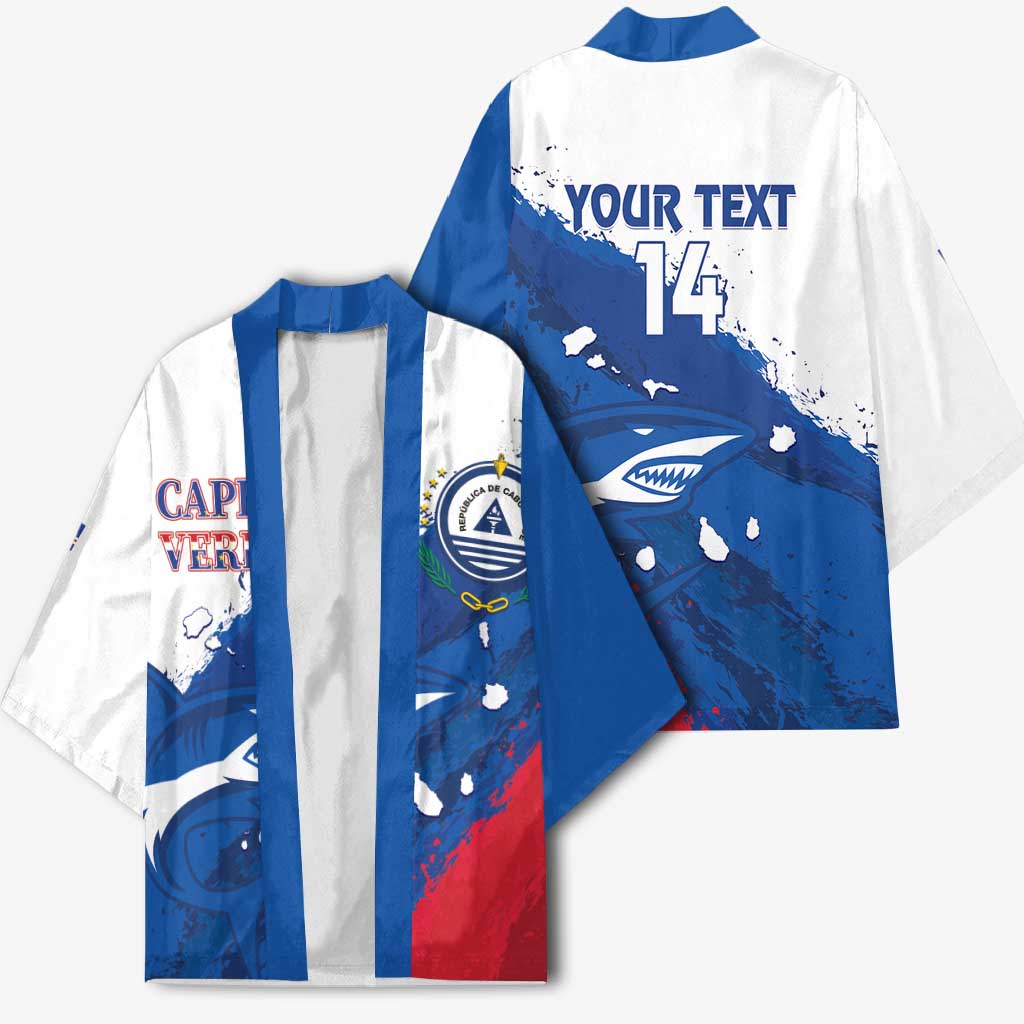 Cape Verde Football Custom Kimono Tubaroes Azuis Glory World Cup - Wonder Print Shop