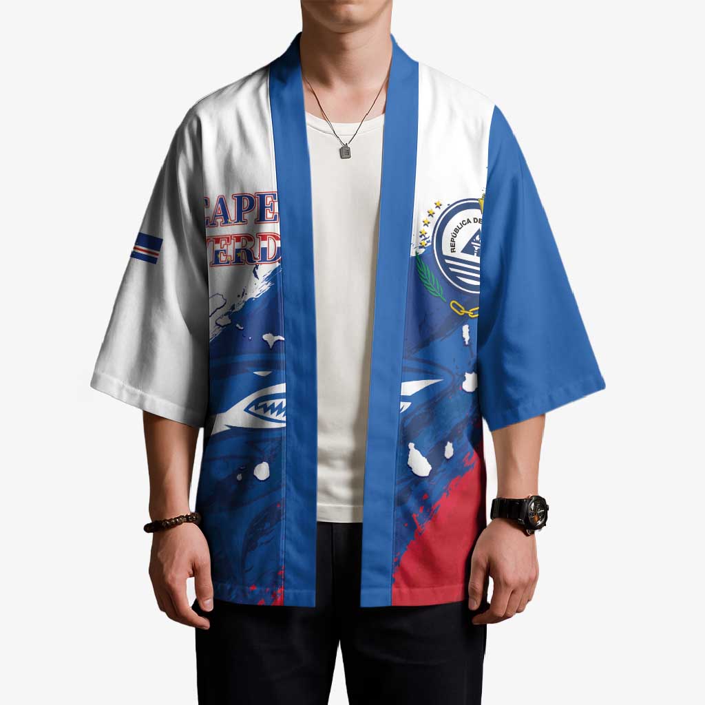 Cape Verde Football Custom Kimono Tubaroes Azuis Glory World Cup - Wonder Print Shop