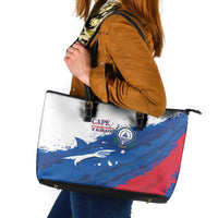 Cape Verde Football Leather Tote Bag Tubaroes Azuis Glory World Cup - Wonder Print Shop