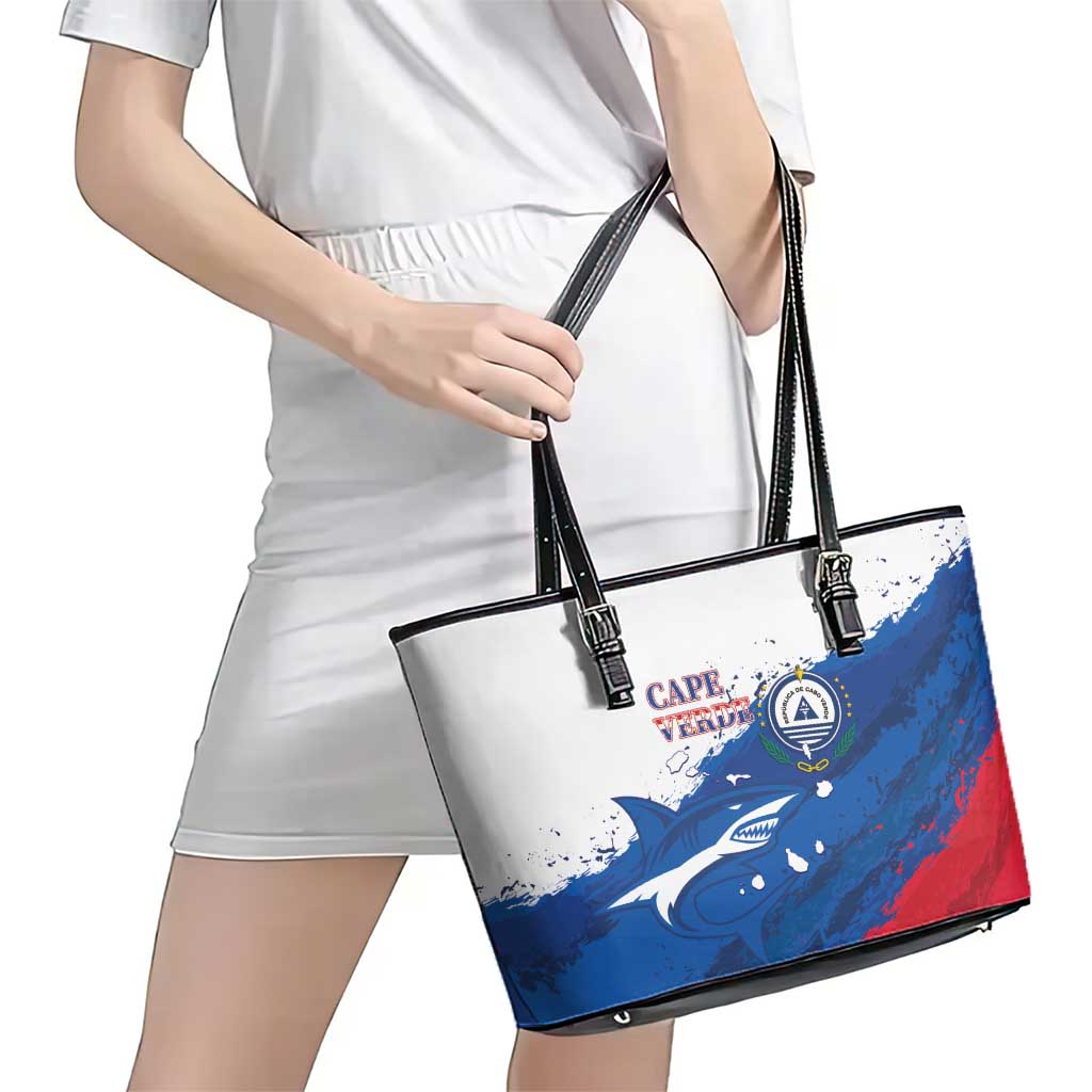 Cape Verde Football Leather Tote Bag Tubaroes Azuis Glory World Cup - Wonder Print Shop