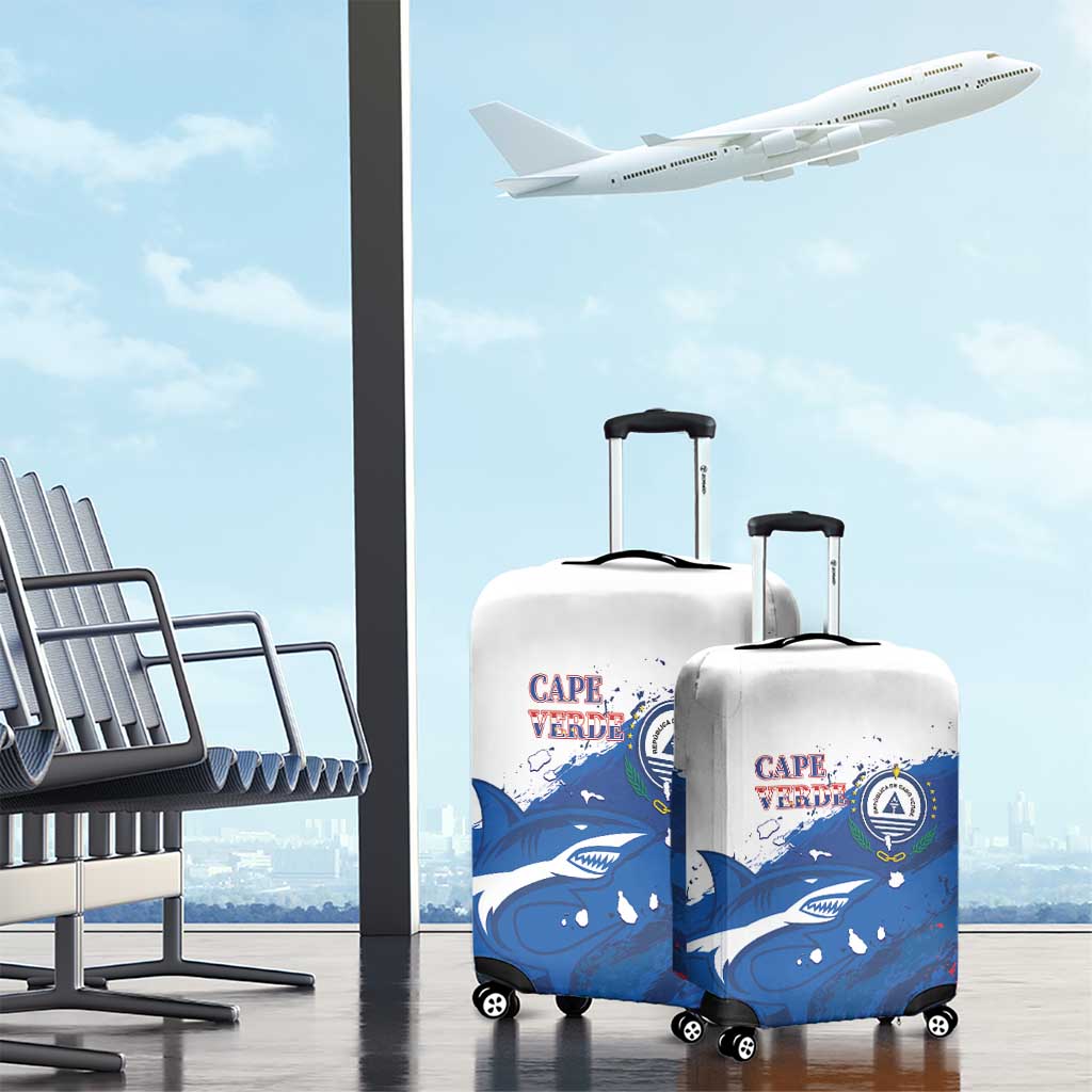 Cape Verde Football Luggage Cover Tubaroes Azuis Glory World Cup - Wonder Print Shop