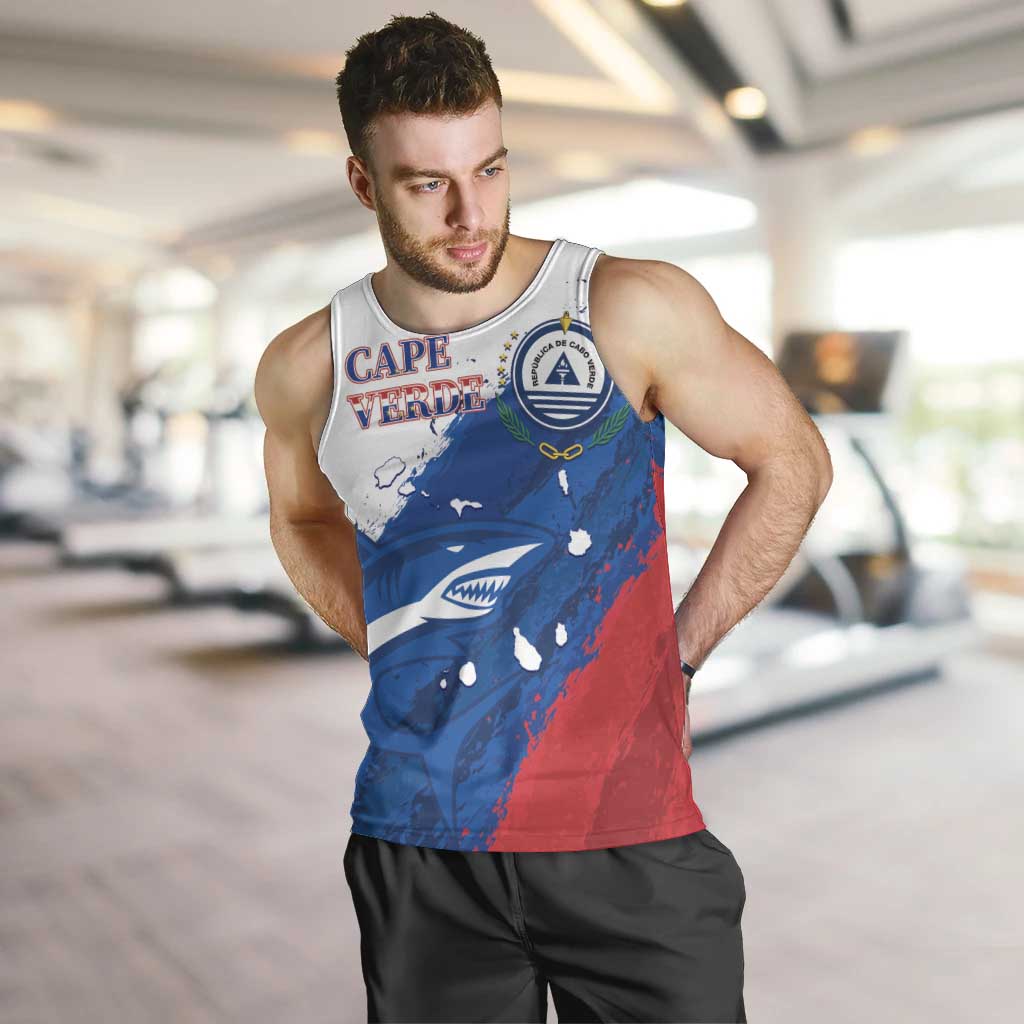 Cape Verde Football Custom Men Tank Top Tubaroes Azuis Glory World Cup - Wonder Print Shop