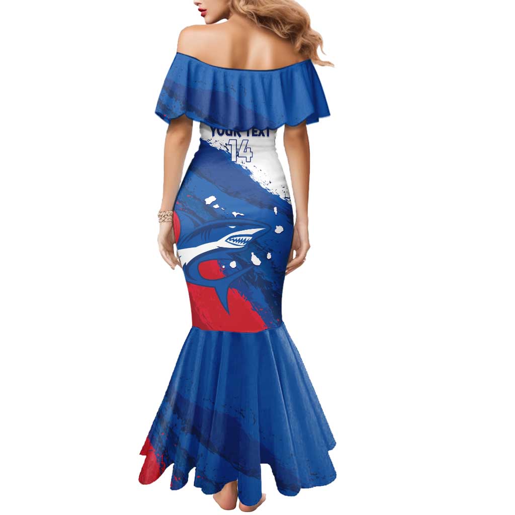 Cape Verde Football Custom Mermaid Dress Tubaroes Azuis Glory World Cup - Wonder Print Shop