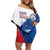 Cape Verde Football Custom Off Shoulder Short Dress Tubaroes Azuis Glory World Cup - Wonder Print Shop