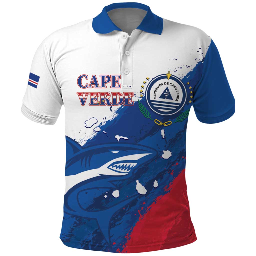 Cape Verde Football Custom Polo Shirt Tubaroes Azuis Glory World Cup - Wonder Print Shop