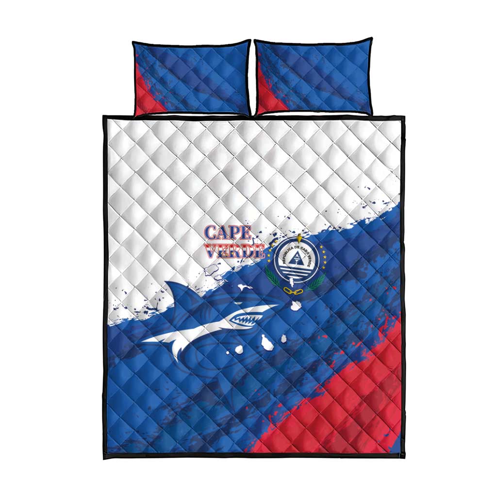 Cape Verde Football Quilt Bed Set Tubaroes Azuis Glory World Cup - Wonder Print Shop