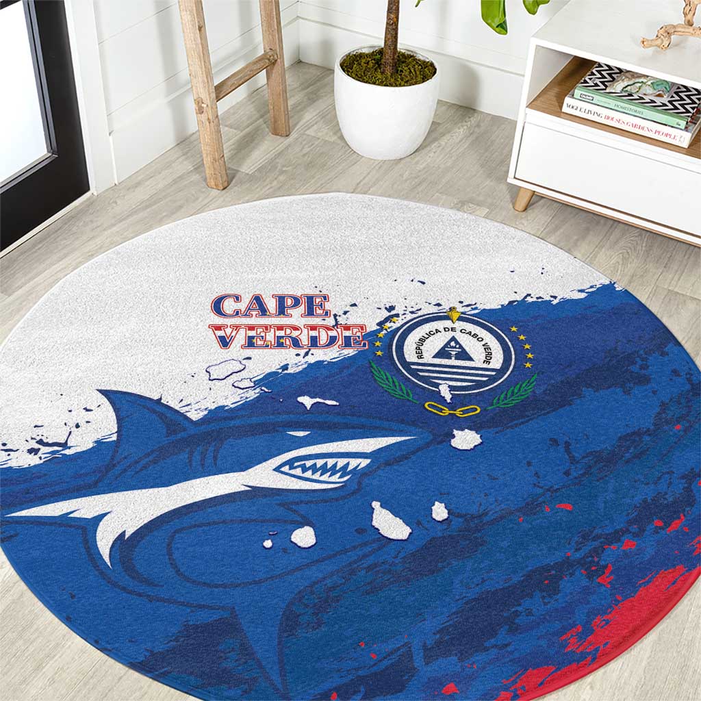 Cape Verde Football Round Carpet Tubaroes Azuis Glory World Cup - Wonder Print Shop