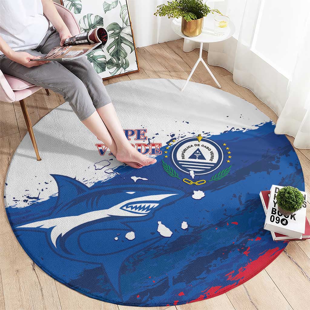 Cape Verde Football Round Carpet Tubaroes Azuis Glory World Cup - Wonder Print Shop