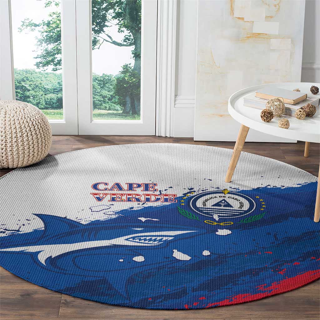 Cape Verde Football Round Carpet Tubaroes Azuis Glory World Cup - Wonder Print Shop