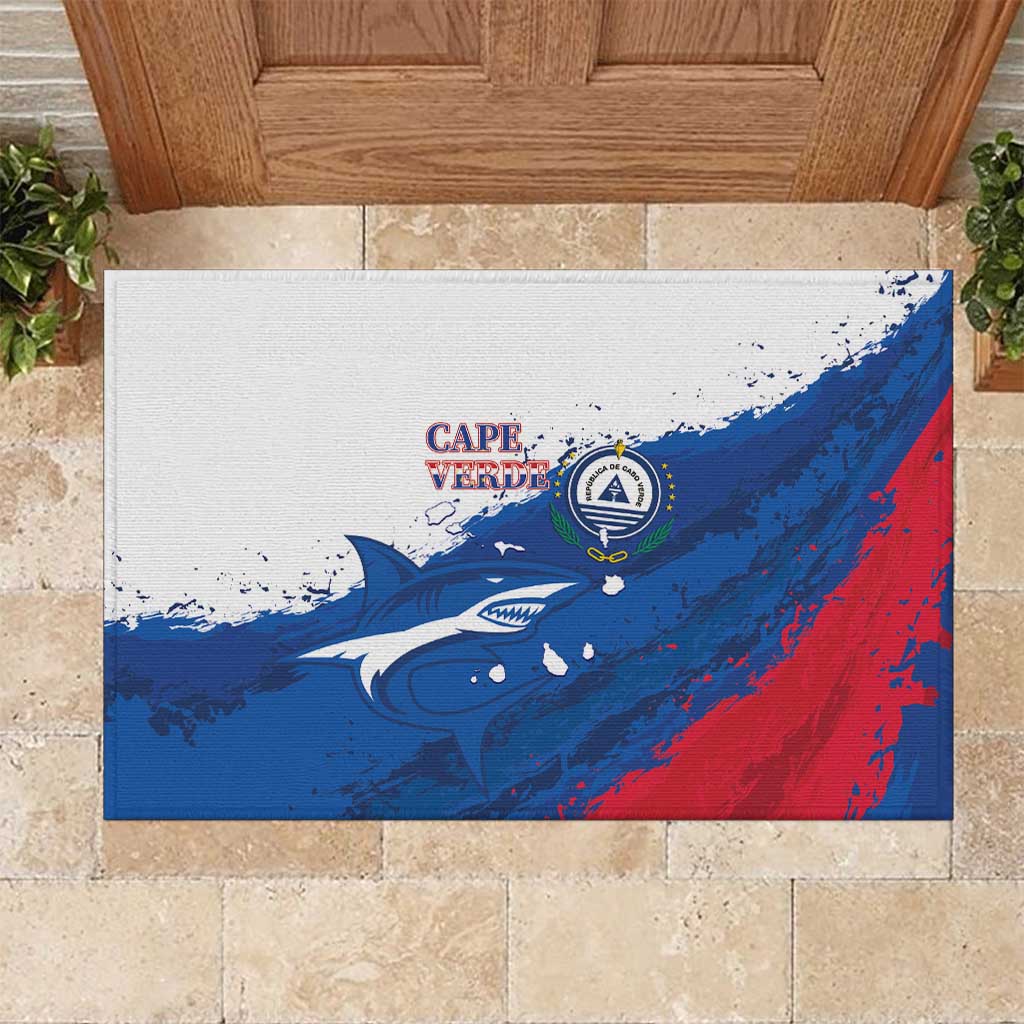 Cape Verde Football Rubber Doormat Tubaroes Azuis Glory World Cup - Wonder Print Shop