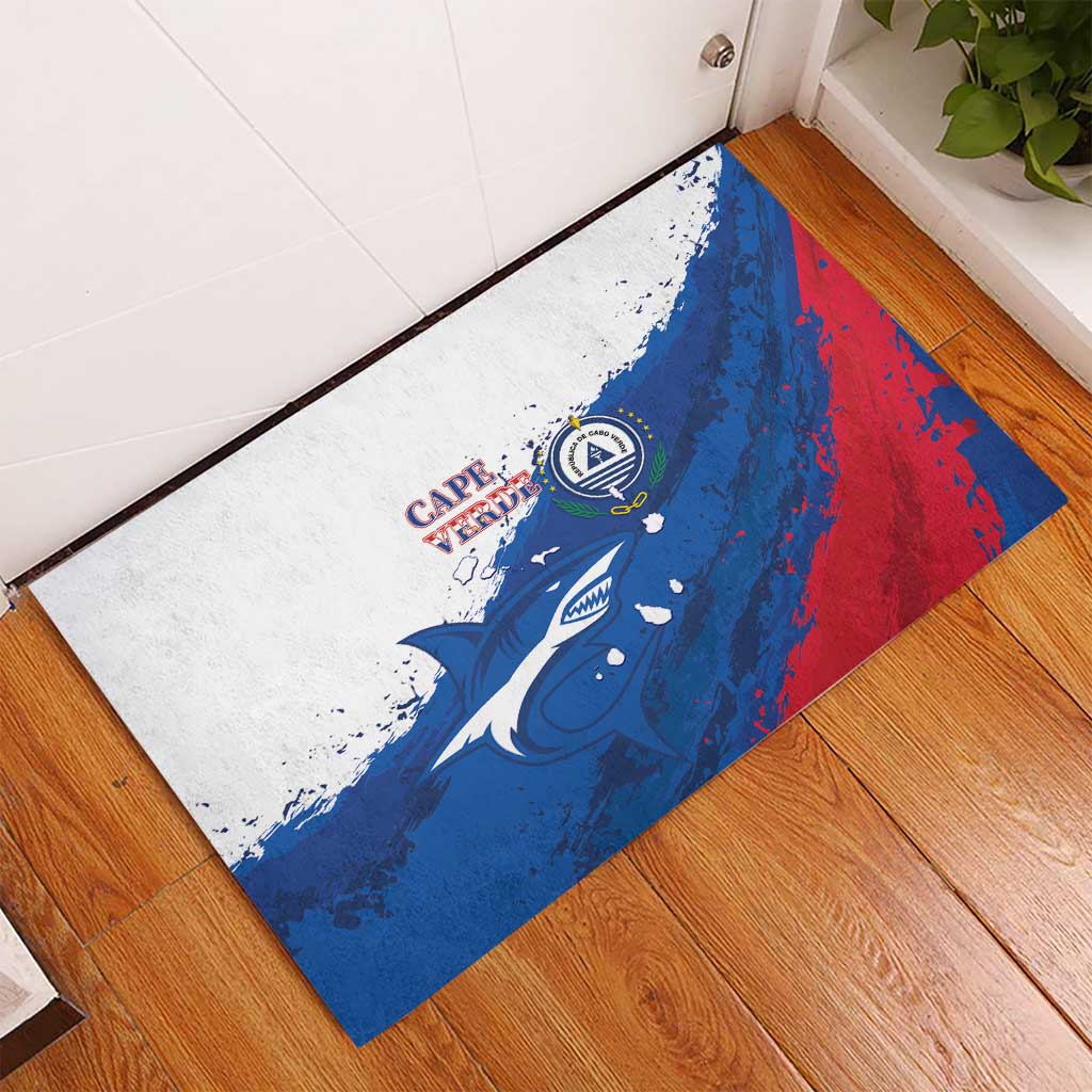 Cape Verde Football Rubber Doormat Tubaroes Azuis Glory World Cup - Wonder Print Shop