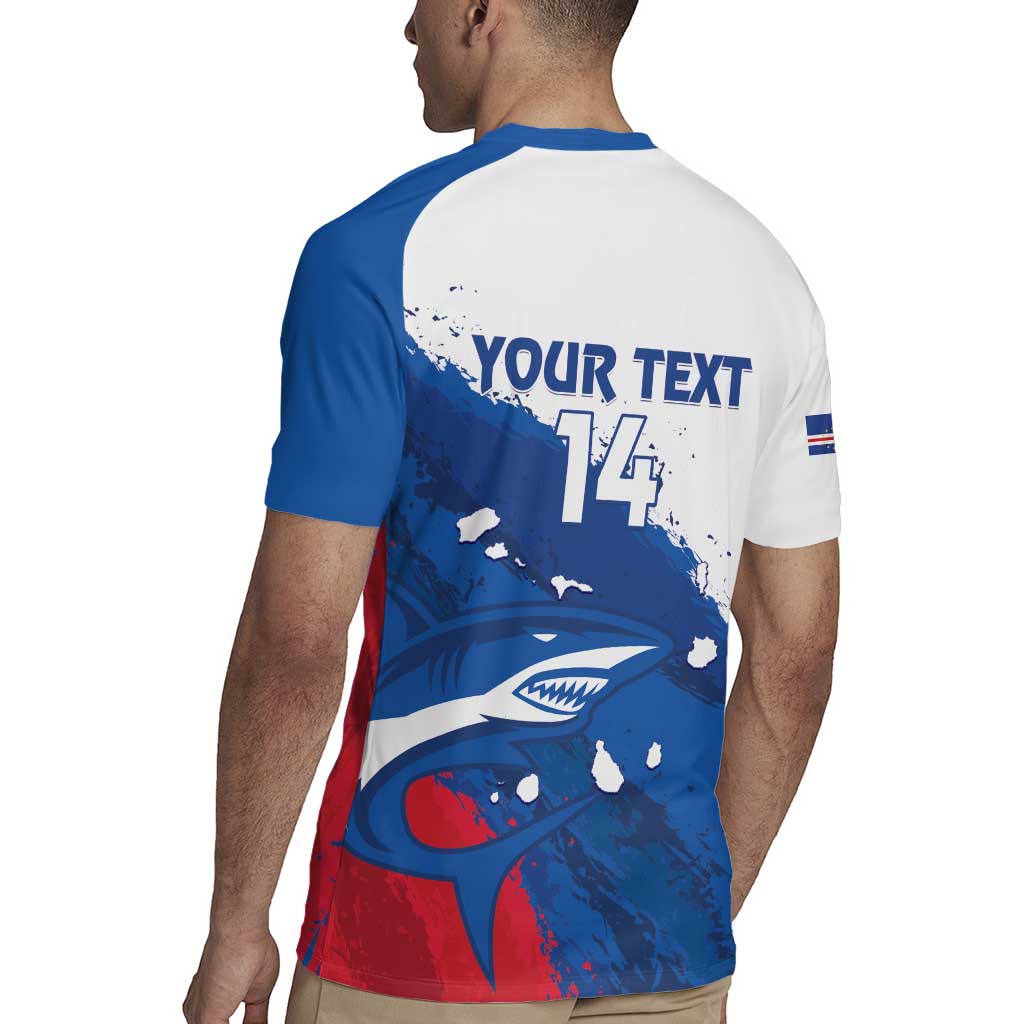 Cape Verde Football Custom Rugby Jersey Tubaroes Azuis Glory World Cup - Wonder Print Shop