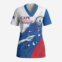 Cape Verde Football Custom Scrub Top Tubaroes Azuis Glory World Cup - Wonder Print Shop